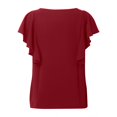 thumbnail image 6 of Tops for Women Trendy Tunic Blouse Floral Women Cool Gear Ladies Trendy Tops Sweater Tees for Ling Sleeve T Shirts Band 13 Tall Shirts Casual Long Sleeve Cropped Satin Shirt Short Ladies Wine 2XL, 6 of 6