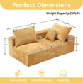 thumbnail image 3 of BISHE 67.72"-R Modular Sectional Sofa Couch, L-Shaped Chenille Fabric Cloud Couch with Chaise, Modern Deep Seat Sofa, No Assembly Required, Includes Pillows for Living Room, Yellow, 3 of 7
