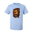thumbnail image 2 of Wild Bobby, Fire Lion Face, Animal Lover, Men Graphic Tees, Light Blue, 3XL, 2 of 3