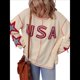 thumbnail image 2 of Sudadera con Cuello Asimétrico y Larga con Estampado Gráfico de Letras para Mujer Color M, 2 of 7