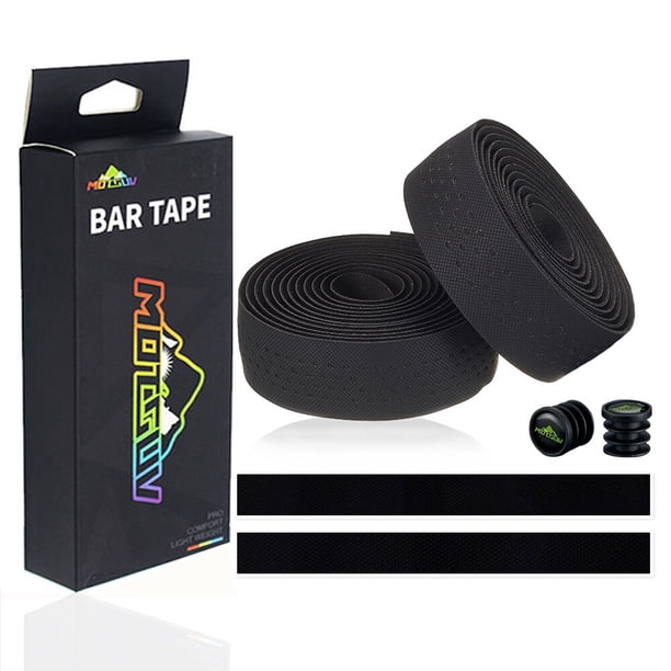 MOTSUV, manillar de bicicleta de carretera suave, corcho EVA, cinta de barra de PU, amortiguación profesional para ciclismo, envoltura antivibración con enchufe de 2 barras Tan Jianjun unisex