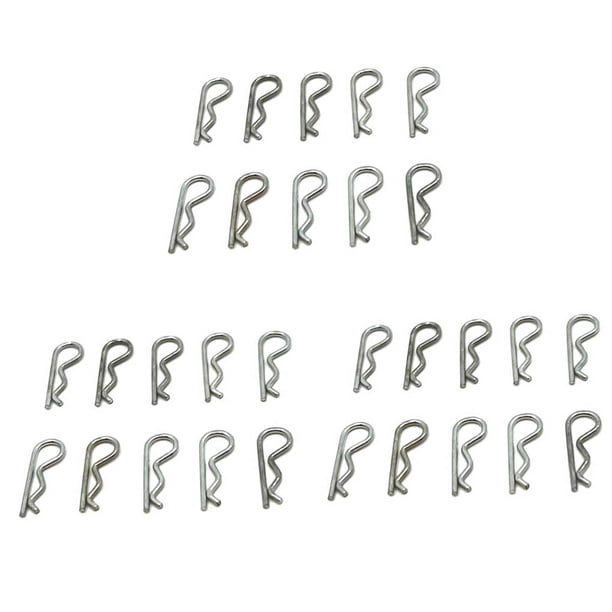 Scienceny 30 piezas portátil 1,0mm RC coche en forma de R Pin Metal cuerpo Clips sujetador herramienta de fijación automotriz automóvil juguete Hardware Herramientas y ferretería Scienceny TO011804-00B