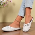 thumbnail image 6 of Women's Wide Width Bow Accent Mule Flats, Closed Toe Backless Slippers with Faux Suede Upper, Comfortable Casual Summer Shoes for Dress & Jeans, Multi-Color, 6 of 10
