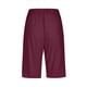 thumbnail image 5 of Puntoco Pantalones De Tres Cuartos Rectos De Pierna Ancha Informales Sueltos De Algodón Y Lino Con Cordón De Color Liso Para Mujer Con Bolsillos Borgoña Xxl, Regalo Para Mujer, 5 of 5