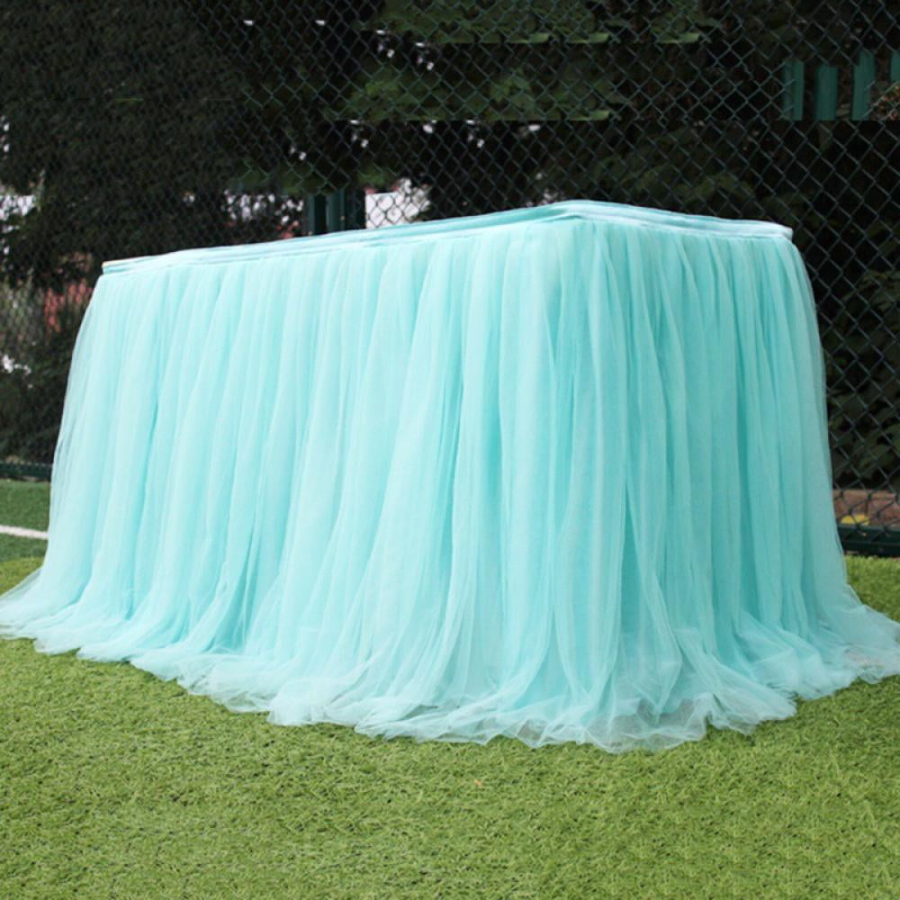Details about   Tulle Fabric Table Skirt Ruffle Tableclothes for Birthday Wedding Party Blue 