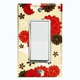 thumbnail image 1 of Metal Light Switch Plate Cover Japanese Flower Pattern Tan Wallpaper FLW041, 1 of 13