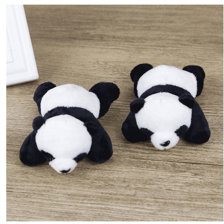 3 Piece Black White Panda Bear Plush Fridge Refrigerator Door