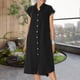 thumbnail image 1 of Vestido Con Bolsillo De Lino Y Algodón Vestido maxi con botones de lino y algodón Suelto Manga corta Uso diario (Negro L) Ygjytge para Mujer Negro T XXL, 1 of 6