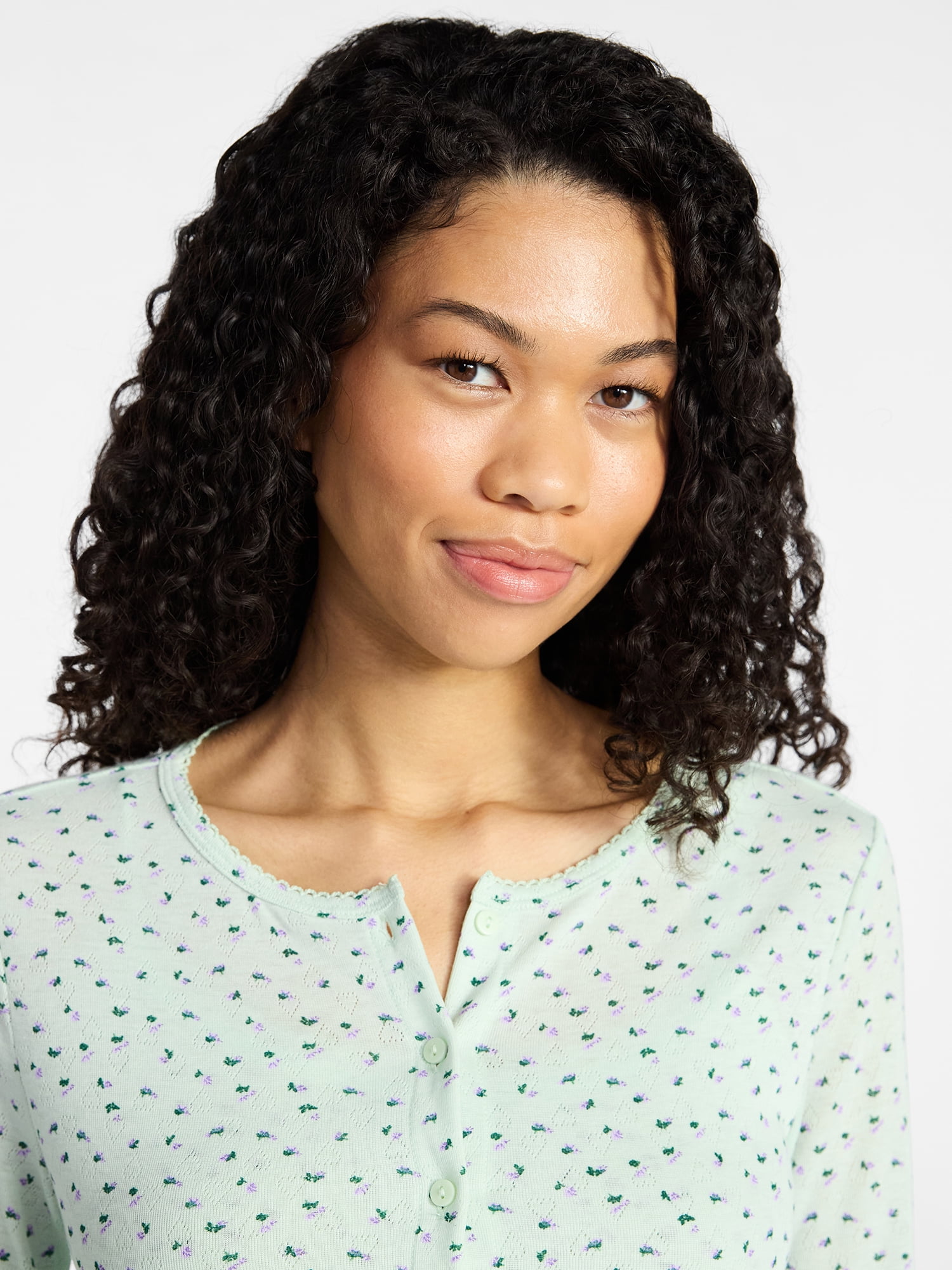 No Boundaries Sleep Pointelle Knit Cardigan, Women’s XXS-3X