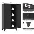 thumbnail image 3 of 61''Metal Cabinet with 3 Adjustable Shelves,4-Tier Pantry Storage Cabinet,Kitchen Pantry Cabinet for Living Room,Dining Room, Black, 3 of 16