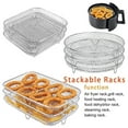 thumbnail image 2 of Visland Universal Air Fryer Rack Rustproof Dishwasher Safe Stackable Three Layer Air Fryer Rack Stainless Steel Dehydrator Rack, 2 of 8