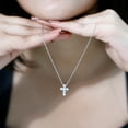 thumbnail image 6 of Rosec Jewels Lab Created Diamond Cross Pendant with Chain (Ef-Vs Quality) - Minimalist Cross Necklace for Women - Ready to Gift, 14K White Gold, 6 of 8