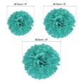 thumbnail image 2 of Uxcell Pom Poms de Papel de 3.94"/5.91"/7.87" para Decoración de Boda, Baby Shower, Fiesta de Cumpleaños, 12Pcs Turquesa, 2 of 7
