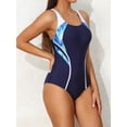 thumbnail image 5 of Charmo Racerback Sport Swimsuit for Womens Side Spliced One Piece Pro Swimwear, 5 of 8