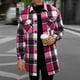 thumbnail image 1 of Blusa y camisa de manga larga con cuello vuelto para hombre, blusa holgada informal a cuadros a la moda con botones y cuello vuelto, blusa de poliéster para hombre, 1 of 4