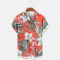 thumbnail image 5 of Ecqkame Hawaiian Shirts for Men Casual Short Sleeve Button Down Tops Summer Beach Holiday Party Tropical Print Shirt Red S, 5 of 6