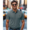 thumbnail image 5 of NY Threads Men's Golf Polo Shirt UPF 70+ Regular Fit Moisture Wicking Quick Dry Performance Short Sleeves Polo, Large, Dark Grey, 5 of 8