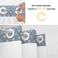 thumbnail image 5 of Blue Grey Ombre Geometric No Hook Shower Curtain Waterproof, Bathroom Curtains with Snap in Liners and See Through Top Window, Modern Abstract Art Hotel Style Bathtub Curtains Shower 54"Wx78"L, 5 of 8