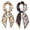 Floral Ginkgo, variant on allydrew 2 Piece Womens Silky Feeling Long Skinny Scarf Set, 55.5 x 5.15 Inch Satin Neck Scarf, Floral Ginkgo