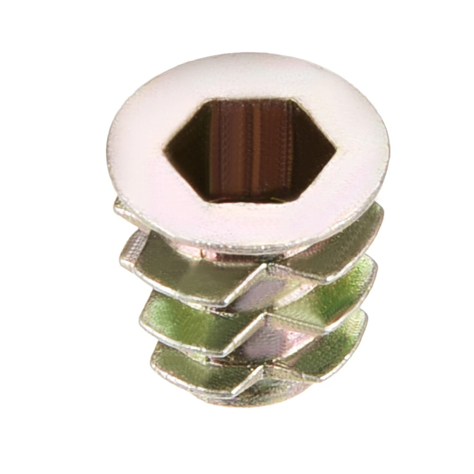 CIRCLE- Threaded Insert Nuts Zinc Alloy Hex Socket M5 Internal Threads 10Mm Length 50Pcs