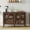 Walnut, variant on Mid-Century Buffet Sideboard with 4 Slatted Doors, 47" W Buffet Cabinet with Shelves, Accent Storage Cabinets Cupboard Console for Dining Room, Kitchen, Walnut