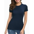 thumbnail image 3 of Fashion Casual Women's Crew neck Short Sleeve T-Shirt Basic Tee Tops, 3 of 6