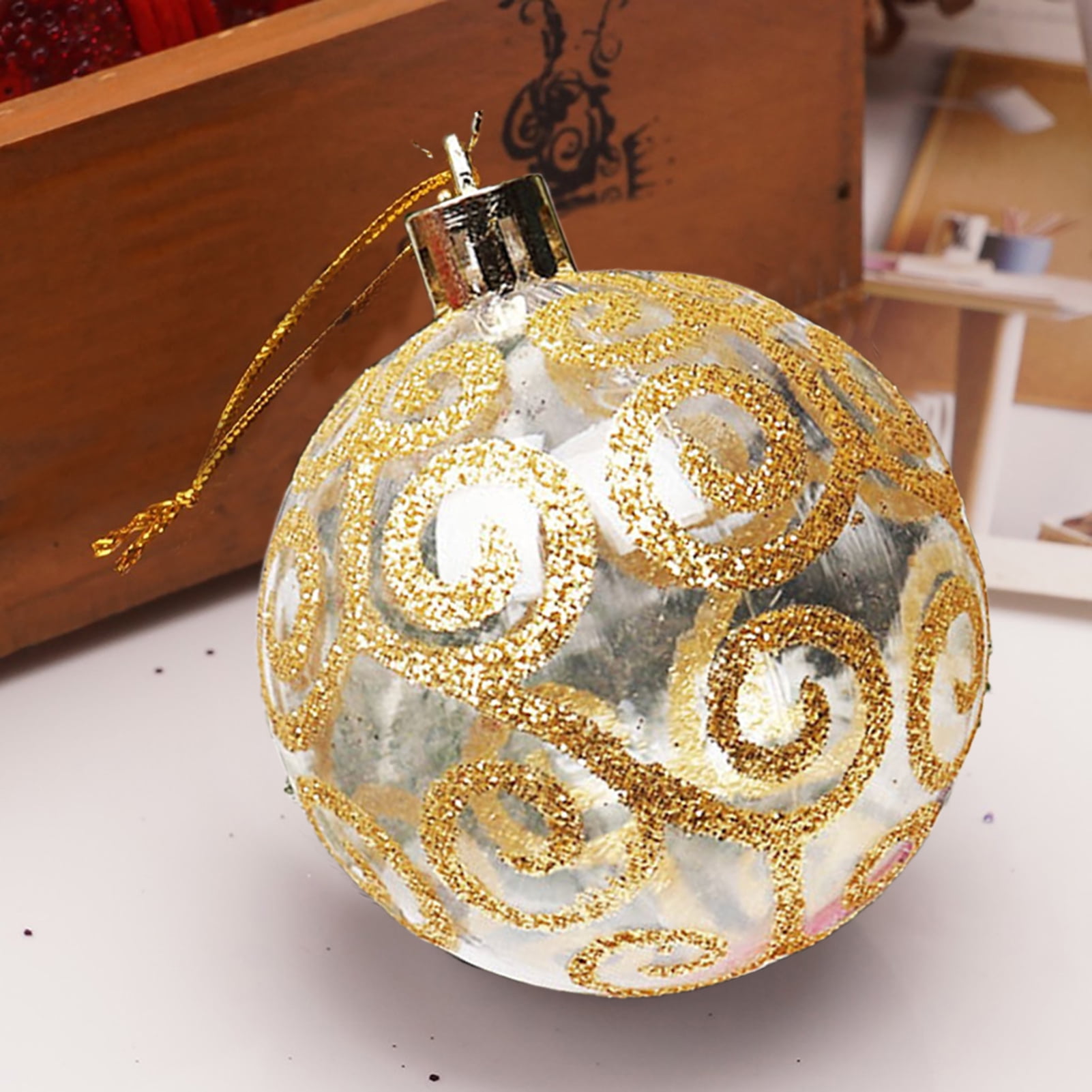 AYYUFE Xmas Tree Ornament 12Pcs 6cm Christmas Ball High Gloss Matte Glitter  Boxed Colored Drawing Wreath Accessories Shatterproof Xmas Tree Decoration  Santa Snowflake Ball Pendant Party Supplies 