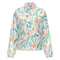 thumbnail image 5 of Jackets for Women Winter Coat Jackets Flannel Stand Collar Jacket(Peach Watercolor Floral Seamless Pattern,Size:S-4XL), 5 of 7