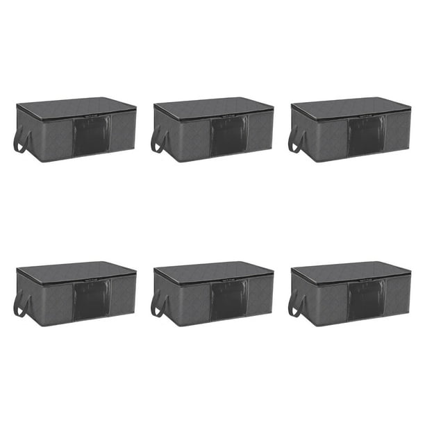 6 bolsas de almacenamiento de ropa, organizador de ropa con cremallera, caja de almacenamiento gruesa, manta 60L 55x35x32cm