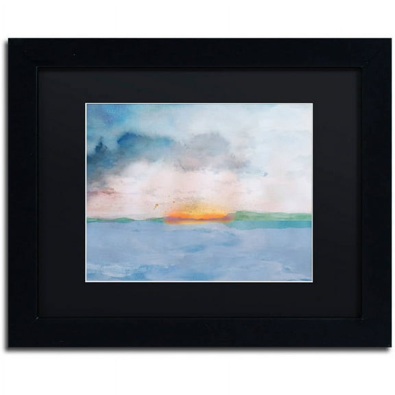 Trademark Fine Art "Sunset" Canvas Art by Lisa Powell Braun, Black Matte, Black Frame