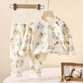 thumbnail image 2 of xaweyi Infant Toddler Boys Girls Cute Cartoon Long Sleeve Homewear Set Breathable Soft Comfortable Indoor Loungewear Outfit Size 3-4 Years, 2 of 4