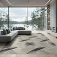 thumbnail image 2 of ODIKA 8'x10' Washable Area Rug And White Interlocking Lines With Modern Motif Abstract Black Refined Structured for Dining Room, Large Office, Lounge, Non-Slip Chair-Friendly Mat, 2 of 7