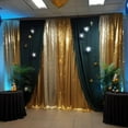 thumbnail image 2 of Efavormart 2 Pack Gold Sequin Photo Backdrop Curtains with Rod Pockets, Seamless Glitter Mesh Photo Background Drapery Panels - 8ftx2ft, 2 of 11
