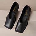 thumbnail image 4 of Womens Square Toe Low Heel Shoes Comfortable Slip On Casual Loafers Women's Leather Dress Shoes for Dressy Casual Office Work Wedding, 4 of 9