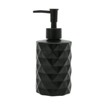 Unique Bargains 1 Pc Round Bottom Diamond Pattern Soap Dispenser 13.53oz Black