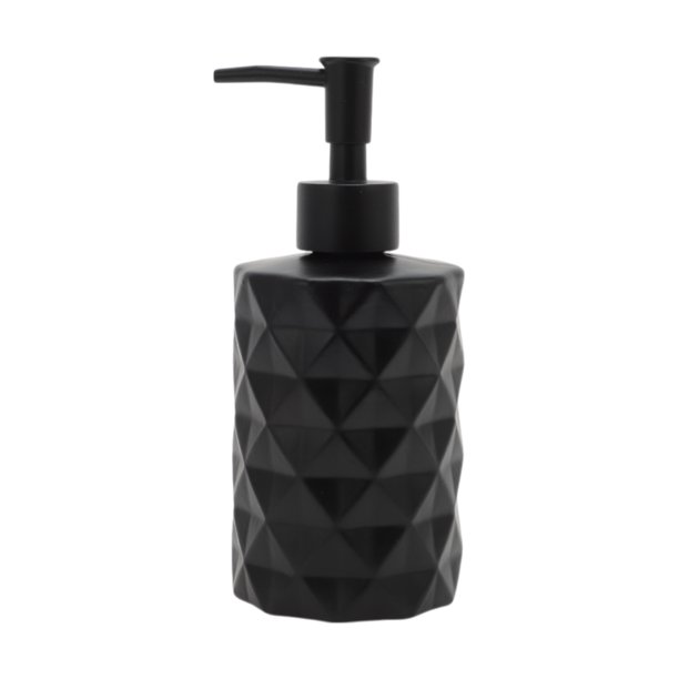 Dispensador de Jabón de Patrón de Diamante de Fondo Redondo de 1 Pc 13.53oz Negro