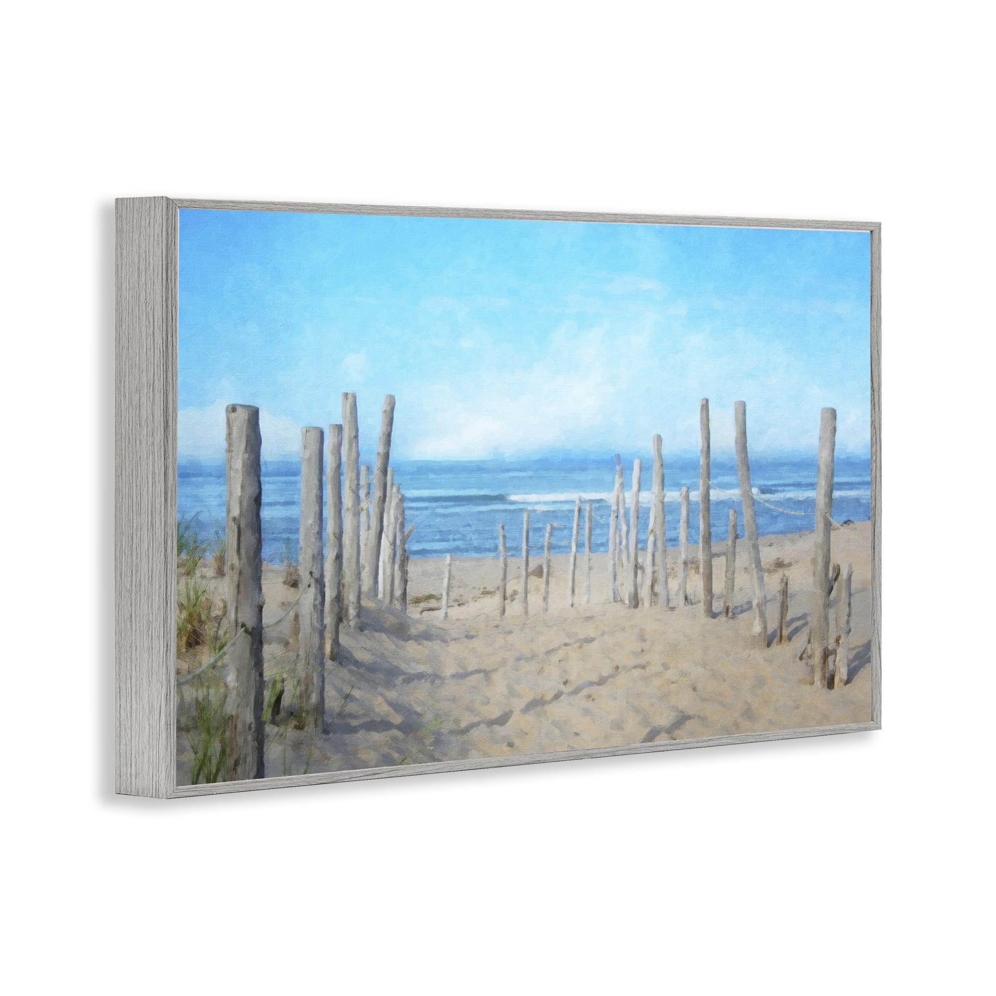Stupell Industries National Seashore Vista Gray Framed Giclee Art, design by Grotto Studios