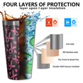 thumbnail image 3 of 16oz Tumblers Breast Cancer Stainless Steel Vacuum Insulated Double Wall Travel Tumbler Cups Mug with Lid and Straw,Cleaning Brush for Coffee,Tea, 3 of 4