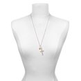 thumbnail image 3 of Delight Jewelry Acrylic 5/16" Goldtone Heart Everlasting Love Engraved Cross Zoey Necklace, 28", 3 of 4