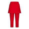 thumbnail image 5 of Horkkom Athletic Skirts Women Elastic Waist Skirted Leggings Capris Pants Solid Color Stretch Yoga Pants Red S, 5 of 6