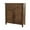 Brown 2 Drawers 1 Shelf and 2 Doors Solid Rectangle 32" x 14" x 35", variant on DecMode 36", 30", 24", 18", Brown Wood Pillar Style Pedestal Table with Metal Corner Brackets, 5-Pieces