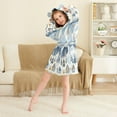 thumbnail image 3 of FORMRS Niños Bathrobe Unisex Hooded Robe Soft Plush Pajamas Sleepwear, Size 7-9T, Winter Village Serenity, 3 of 7