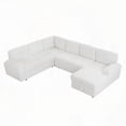 thumbnail image 6 of Home Apartment Office Living Room Oversized Modular Sofa Couch - Corduroy Upholstered Deep Seat & Free L/U Shape Convertible Sleeper, 6 of 10