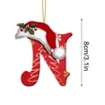 thumbnail image 4 of Luoshdecor 26 Letter Ornaments Christmas Tree Hanging,Cute Xmas Hat Christmas Letter with Gold snowflakes Tree Hanging Decor Xmas Alphabet for DIY Craft Ornaments (N), 4 of 6