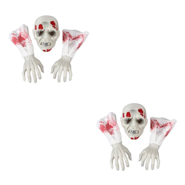 Bearachild Decoración de calavera de Halloween Unisex, accesorio de fiesta fácil de usar, accesorios de decoración de Halloween, una mancha de Viejo mancha de sangre 2Conjunto