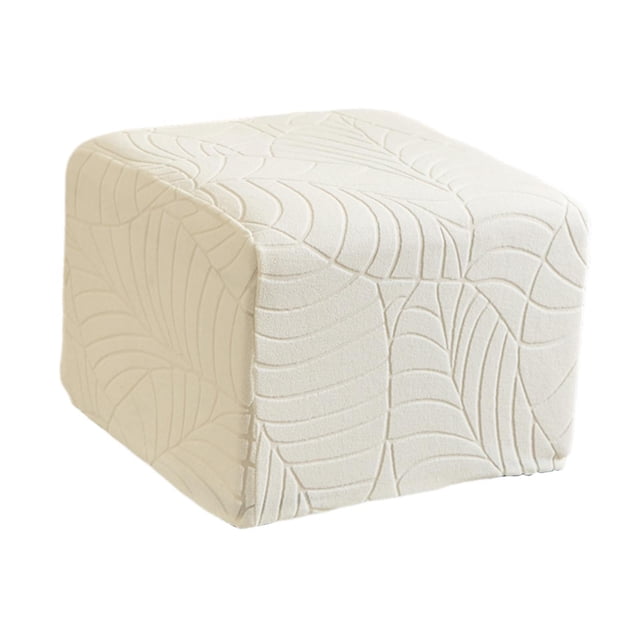 Funda Cuadrada para , Reposapiés, Taburete de Almacenamiento Ligero Y Suave, Taburete de Moda, Funda Protectora para para El Hogar. Crema