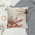 thumbnail image 2 of Creowell  Lotus Pattern Dragonfly Peace and Calm Decorative Throw Lumbar Waist Pillow Case Cushion Cover for Couch Living Room  24x24in, 2 of 5