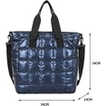 thumbnail image 2 of Women's nylon top-handle bag embroidery thread grid handbag shoulder bag, 2 of 5