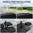 thumbnail image 5 of Easthome 4-Pack Heavy Duty Cantilever Umbrella Base with U-Lock, Offset Patio Market Stand - Square Weighted Base for Outdoor Umbrellas, Fill with Water or Sand for Stability, 5 of 9