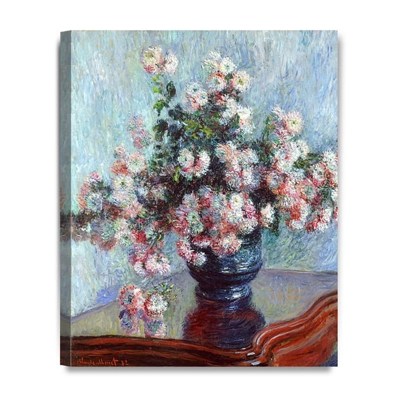DECORARTS - Chrysanthèmes, Claude Monet Reproduction d'Art. Impressions sur Toile Giclée Art Mural pour Décoration Intérieure 20x16
